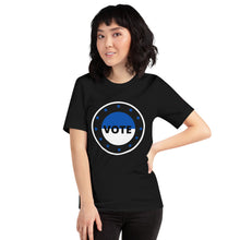 Load image into Gallery viewer, VOTE - Short-Sleeve Unisex T-Shirt - Black &amp; Blue
