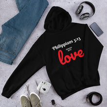 Load image into Gallery viewer, PHILIPPIANS 3:13 PROCEED WITH LOVE - Unisex Hoodie - Black
